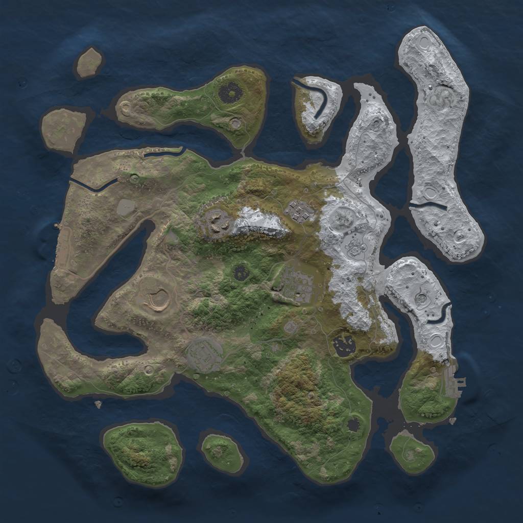 Rust Map: Procedural Map, Size: 3500, Seed: 4564631, 15 Monuments