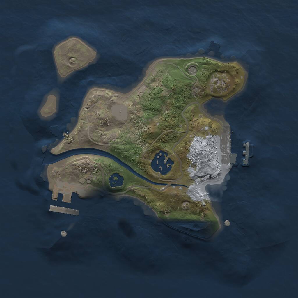 Rust Map: Procedural Map, Size: 2048, Seed: 3744537, 4 Monuments