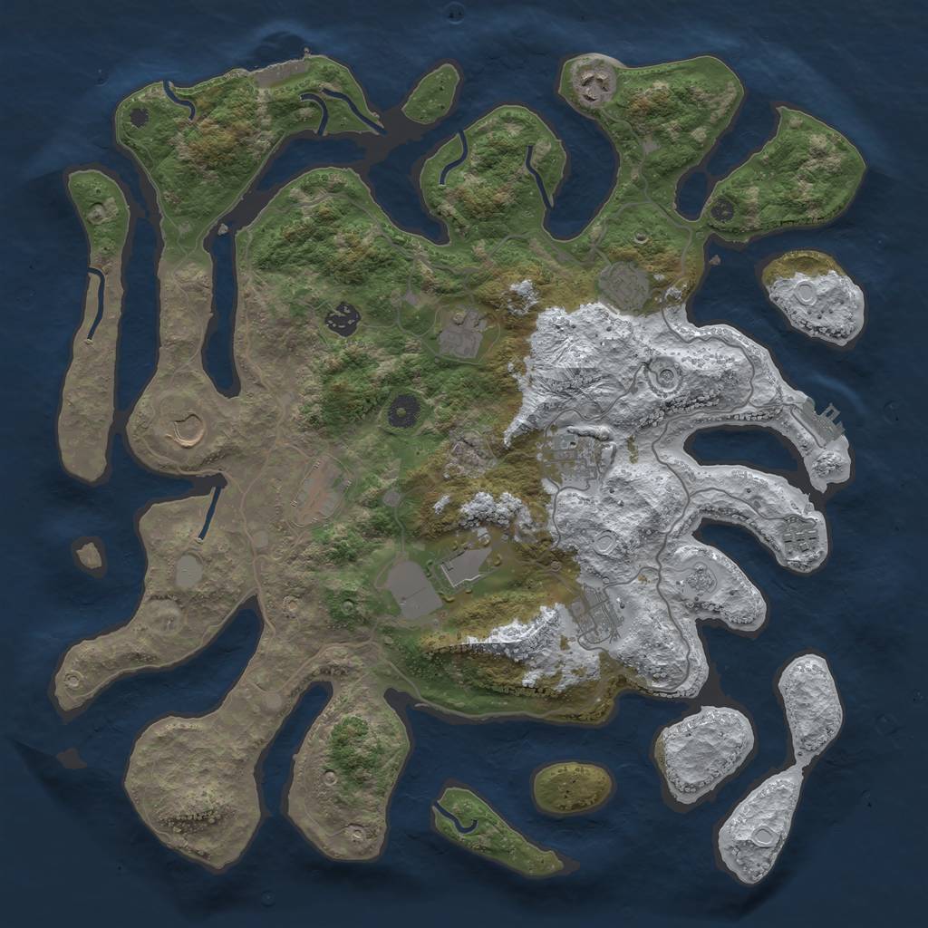 Rust Map: Procedural Map, Size: 4200, Seed: 1029897, 19 Monuments