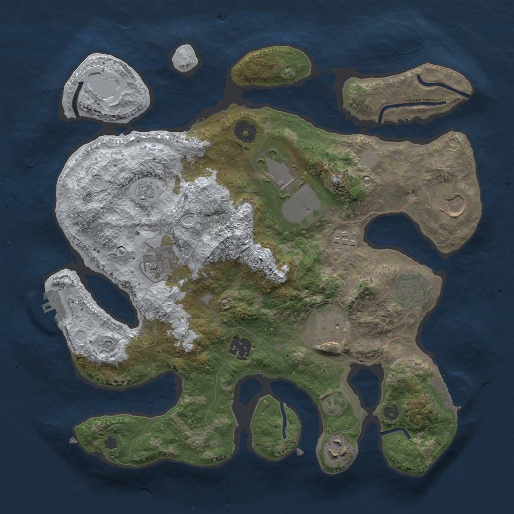 Rust Map: Procedural Map, Size: 3500, Seed: 6277797, 17 Monuments