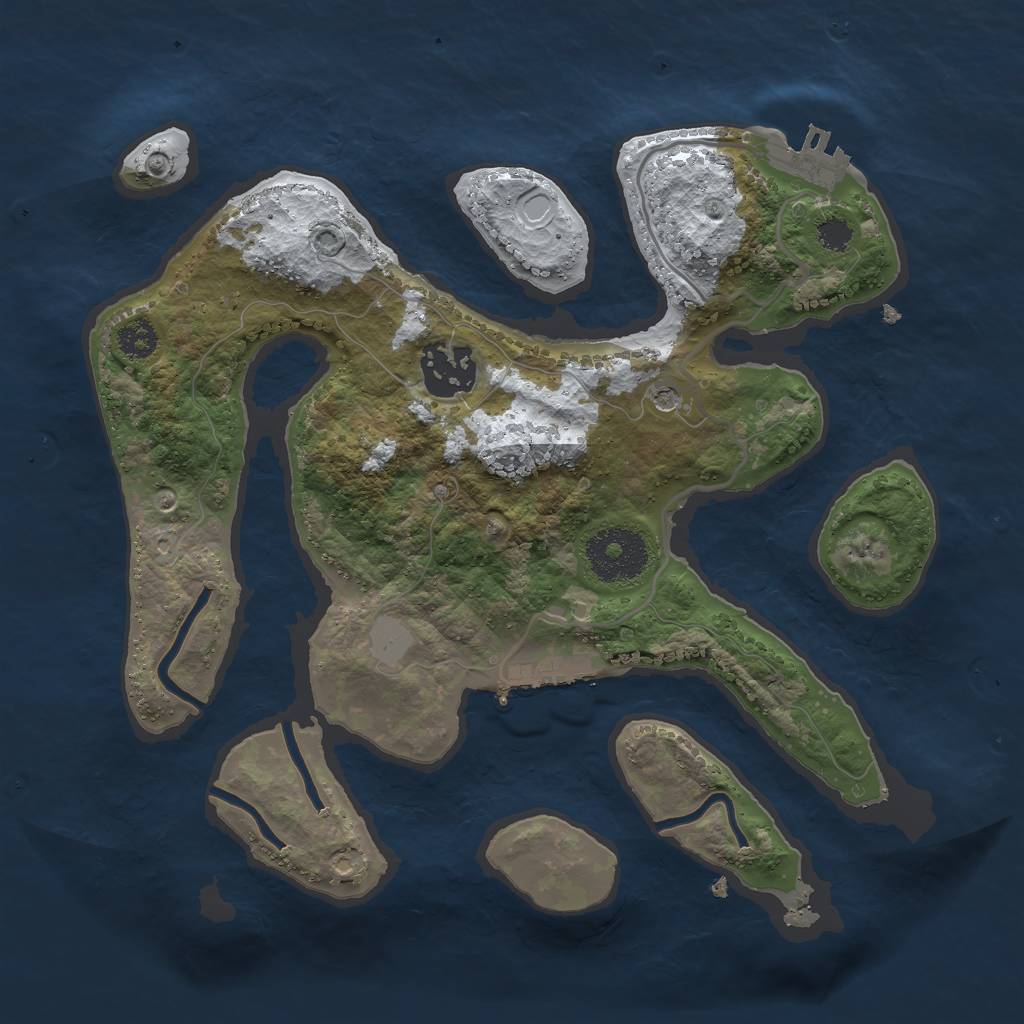 Rust Map: Procedural Map, Size: 2680, Seed: 2680, 9 Monuments