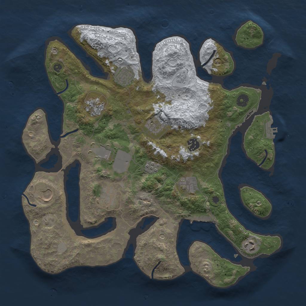 Rust Map: Procedural Map, Size: 3700, Seed: 5324641, 19 Monuments