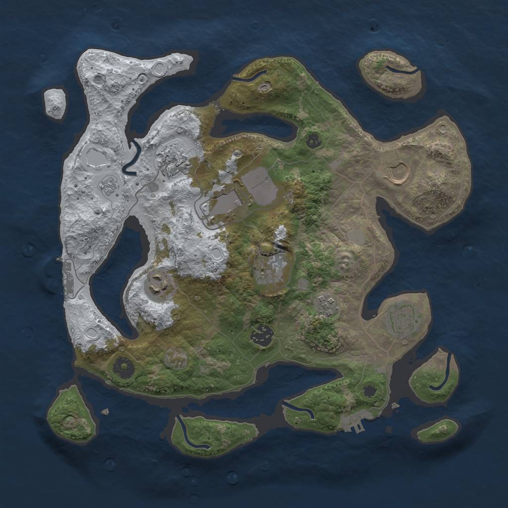 Rust Map: Procedural Map, Size: 3500, Seed: 2178111, 16 Monuments