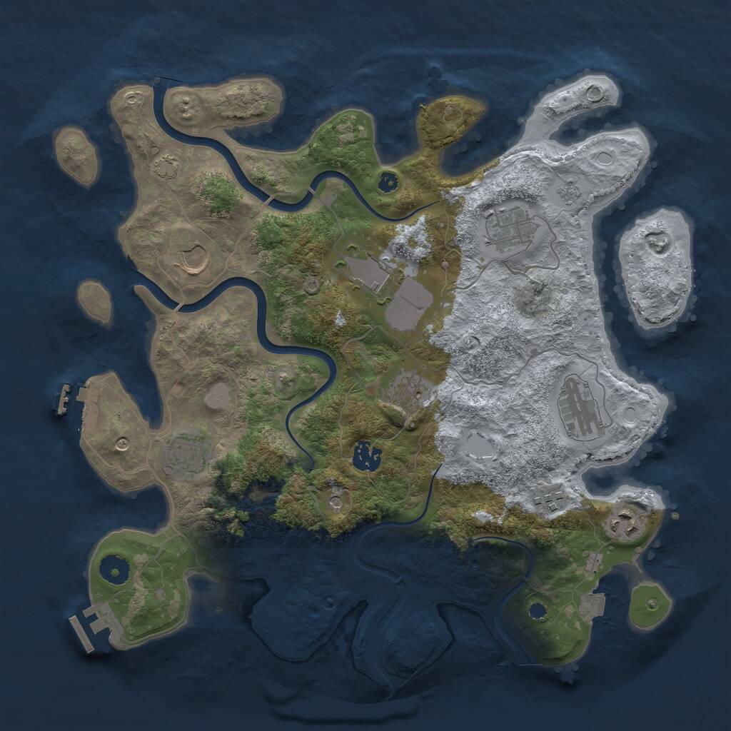 Rust Map: Procedural Map, Size: 3700, Seed: 5532119, 15 Monuments