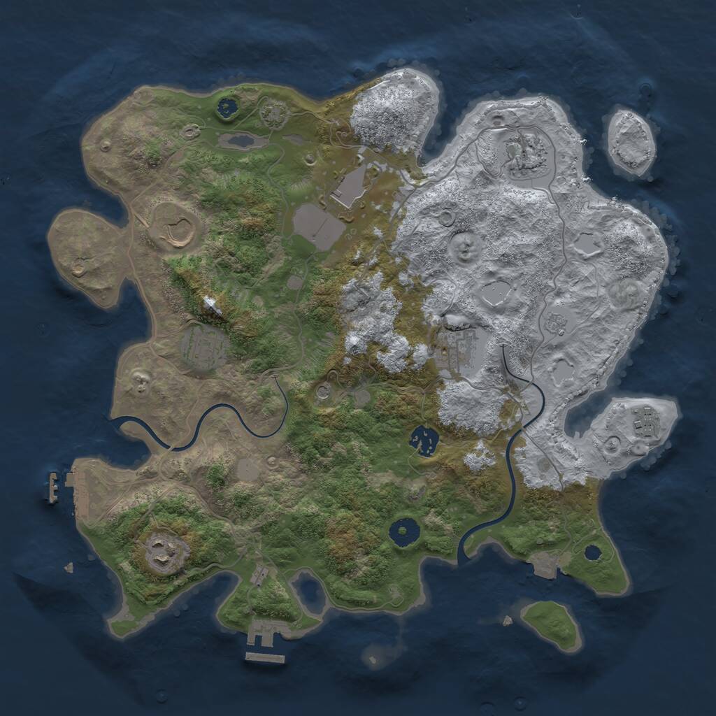 Rust Map: Procedural Map, Size: 3700, Seed: 5686546, 14 Monuments