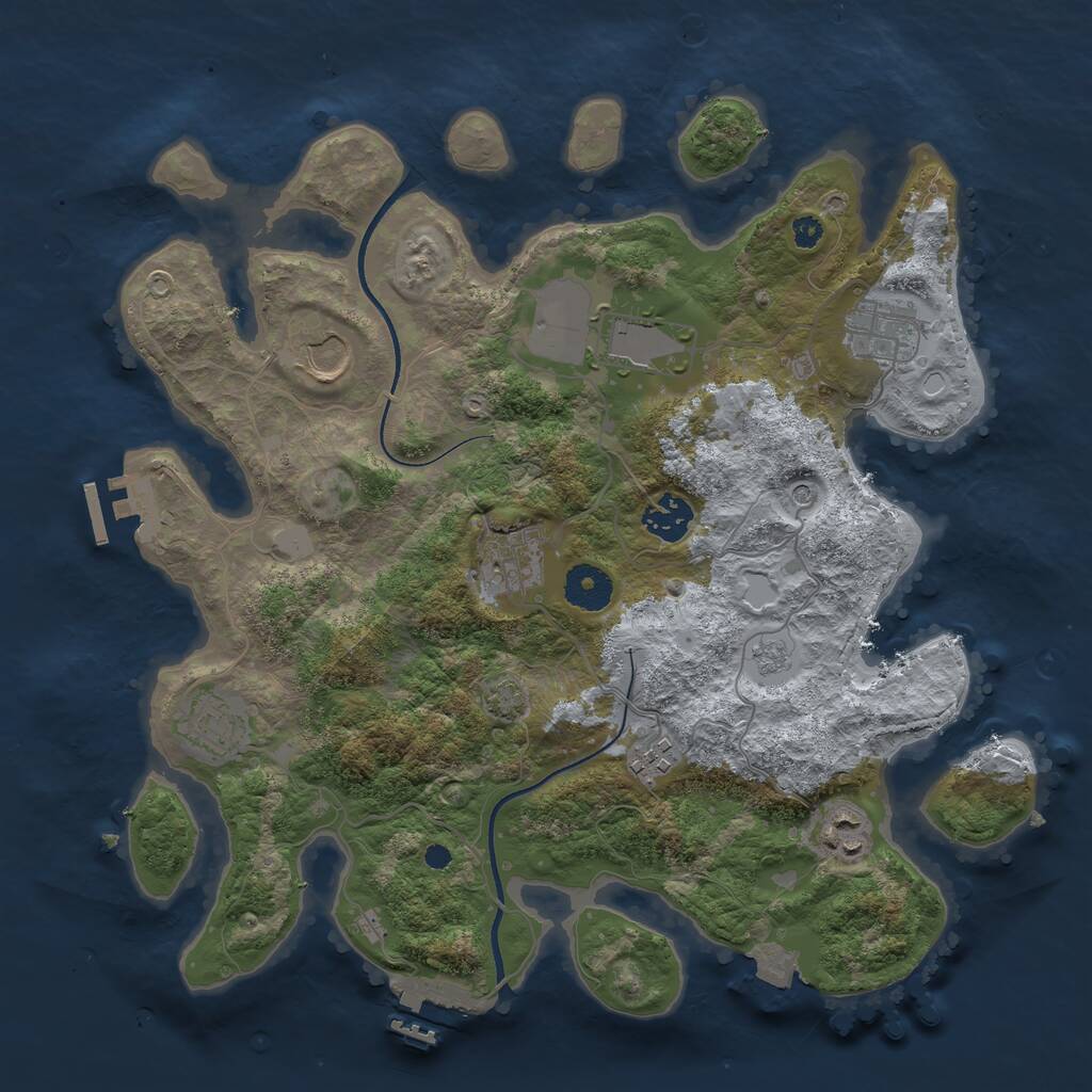 Rust Map: Procedural Map, Size: 3500, Seed: 1783911, 14 Monuments