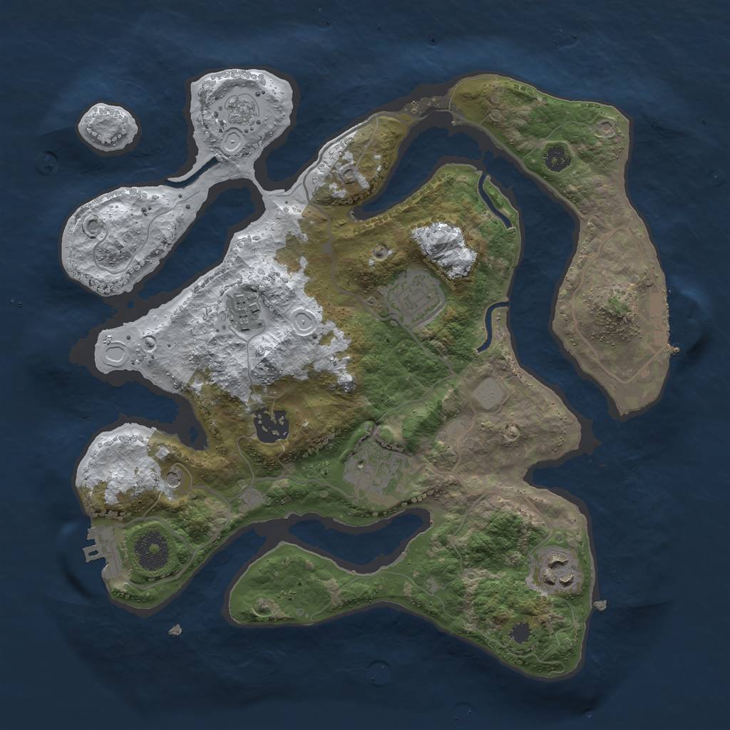 Rust Map: Procedural Map, Size: 3000, Seed: 138574763, 14 Monuments