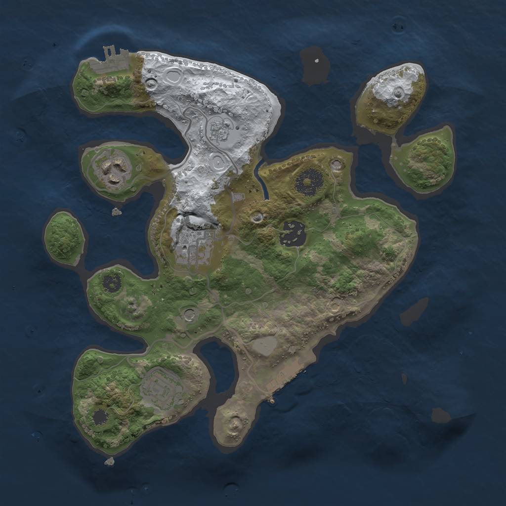 Rust Map: Procedural Map, Size: 2750, Seed: 1780958769, 13 Monuments