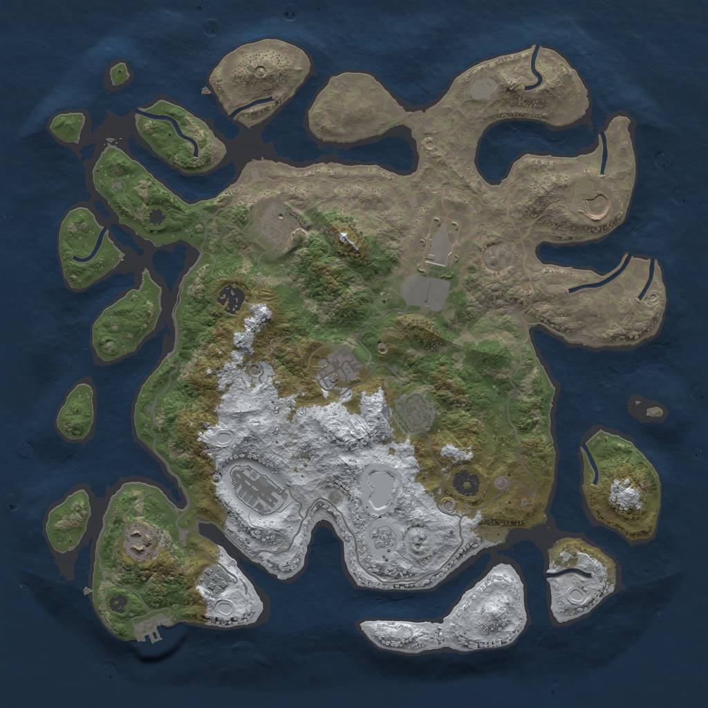 Rust Map: Procedural Map, Size: 4000, Seed: 1551852, 17 Monuments