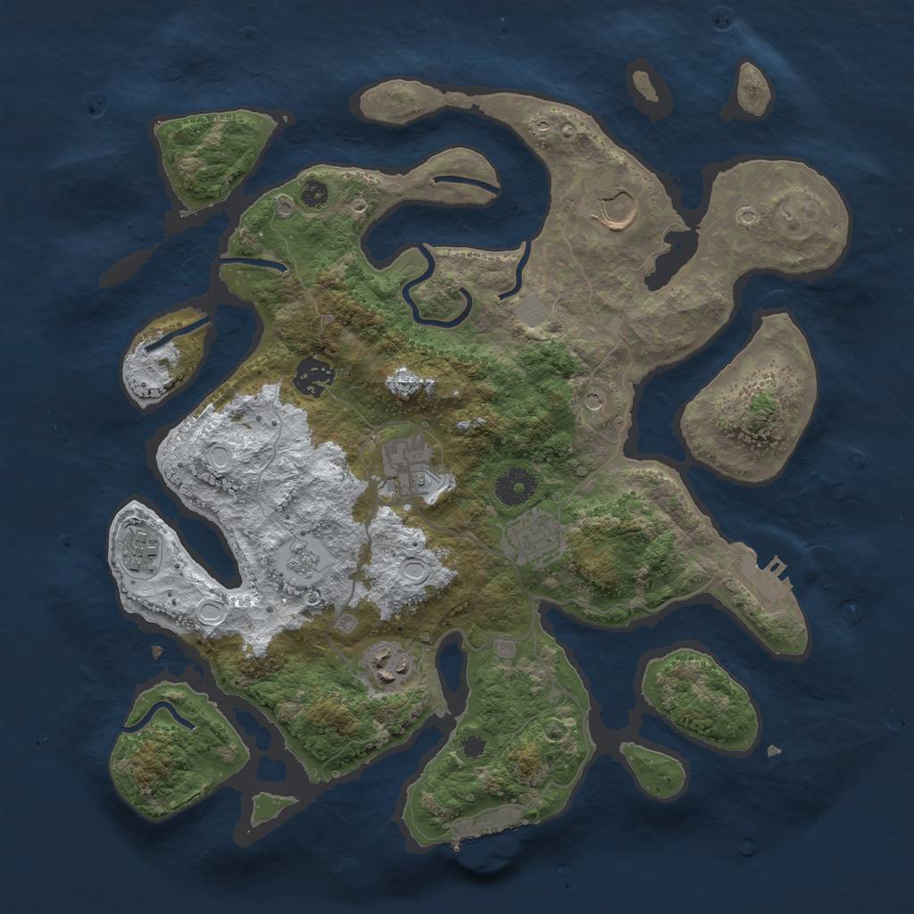 Rust Map: Procedural Map, Size: 3500, Seed: 49152, 15 Monuments