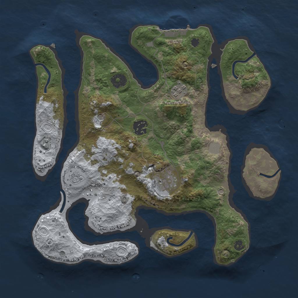 Rust Map: Procedural Map, Size: 3000, Seed: 51010, 11 Monuments