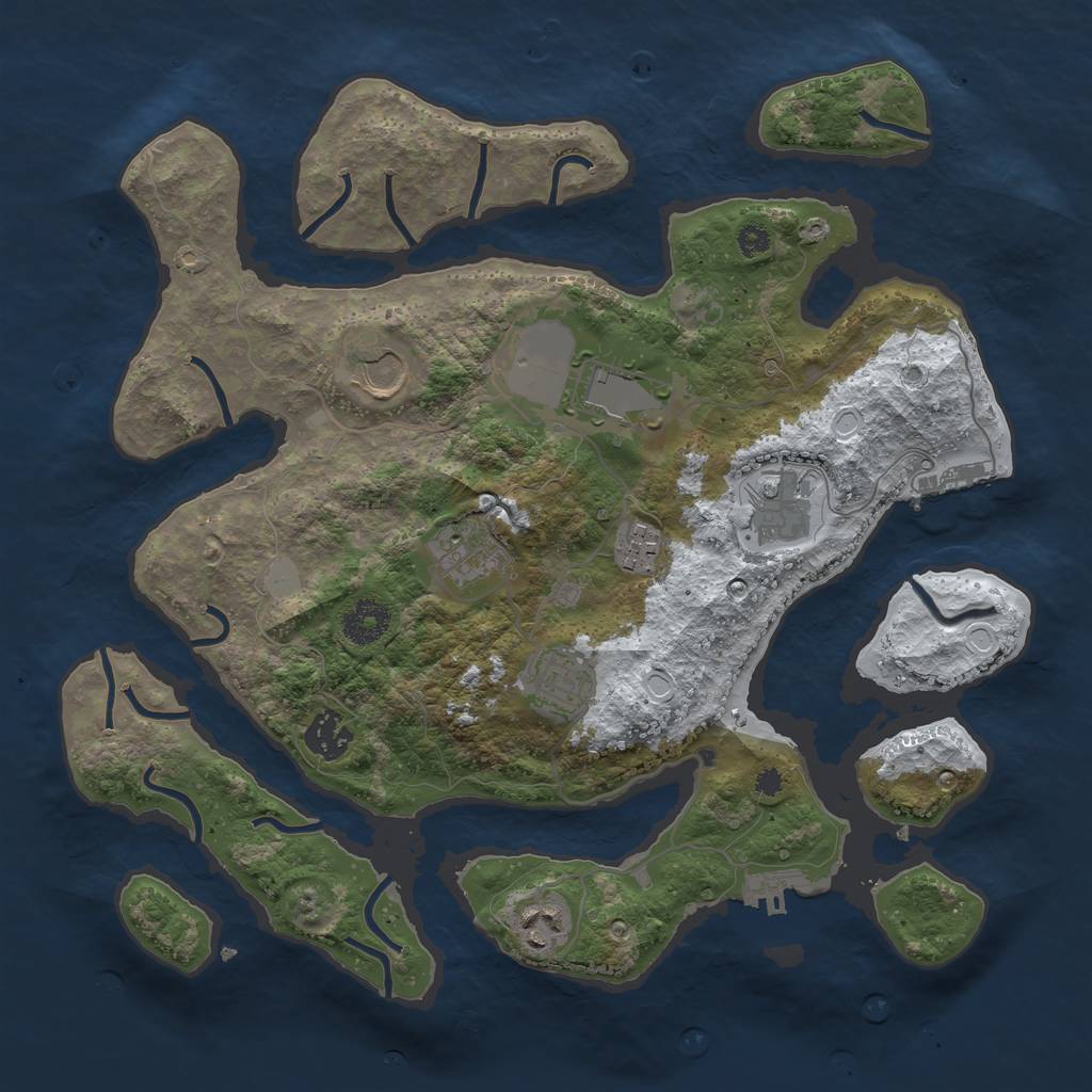 Rust Map: Procedural Map, Size: 3500, Seed: 1497001, 15 Monuments