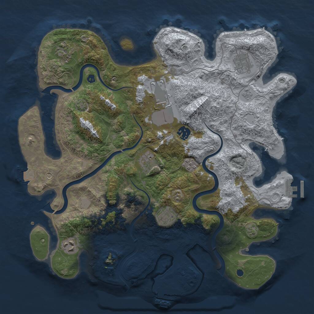 Rust Map: Procedural Map, Size: 3700, Seed: 6148942, 14 Monuments