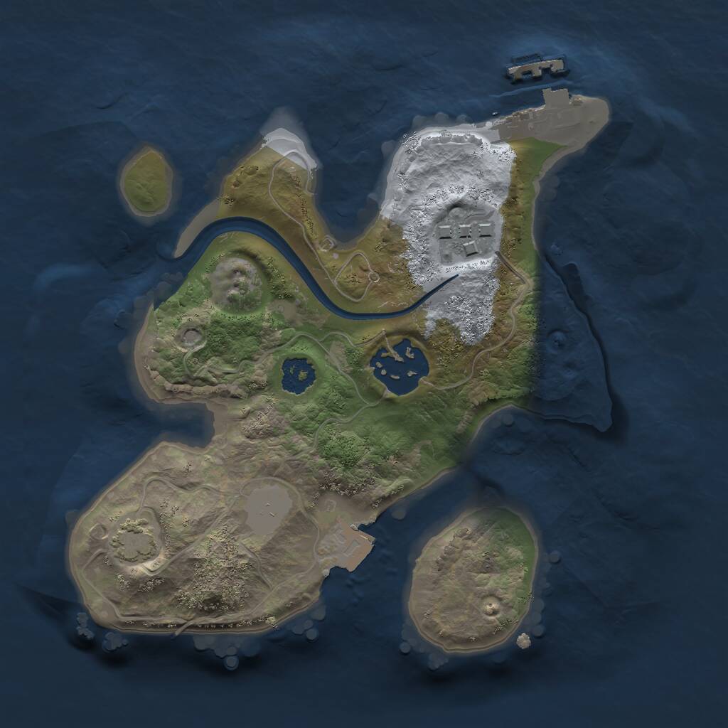 Rust Map: Procedural Map, Size: 2048, Seed: 6244398, 5 Monuments