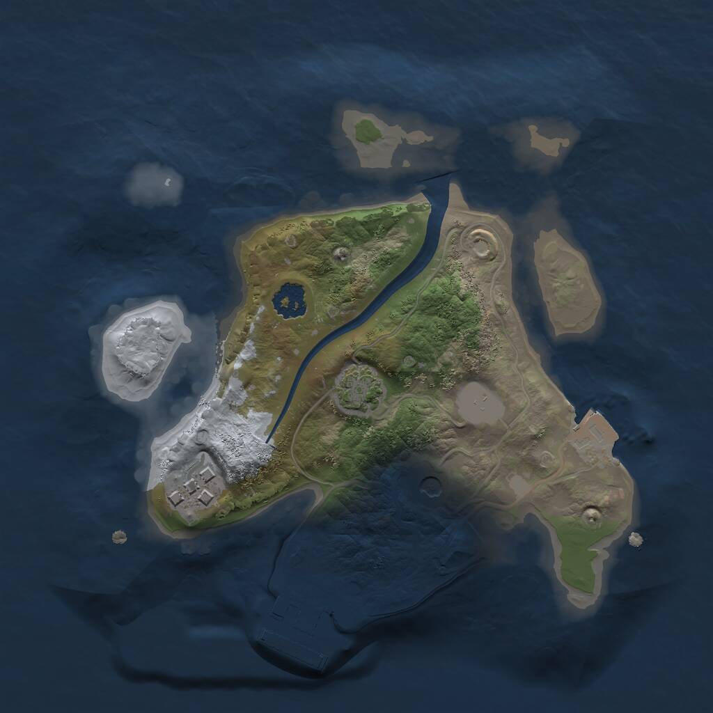 Rust Map: Procedural Map, Size: 2048, Seed: 5026122, 5 Monuments