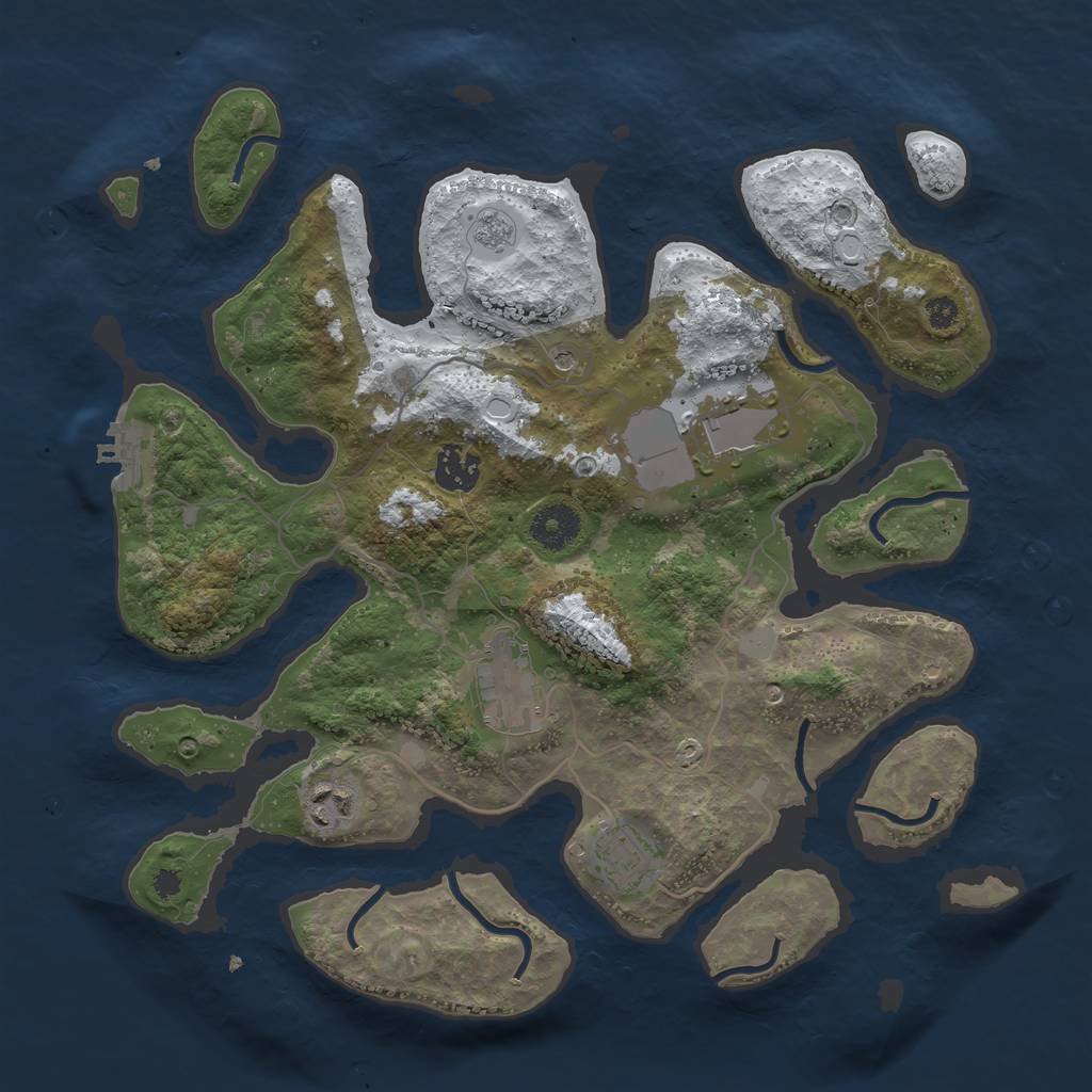 Rust Map: Procedural Map, Size: 3500, Seed: 1793147, 13 Monuments