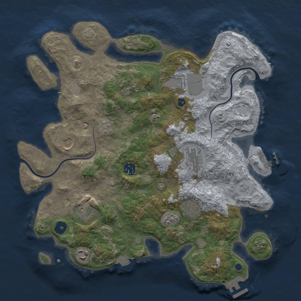 Rust Map: Procedural Map, Size: 3700, Seed: 403376, 15 Monuments