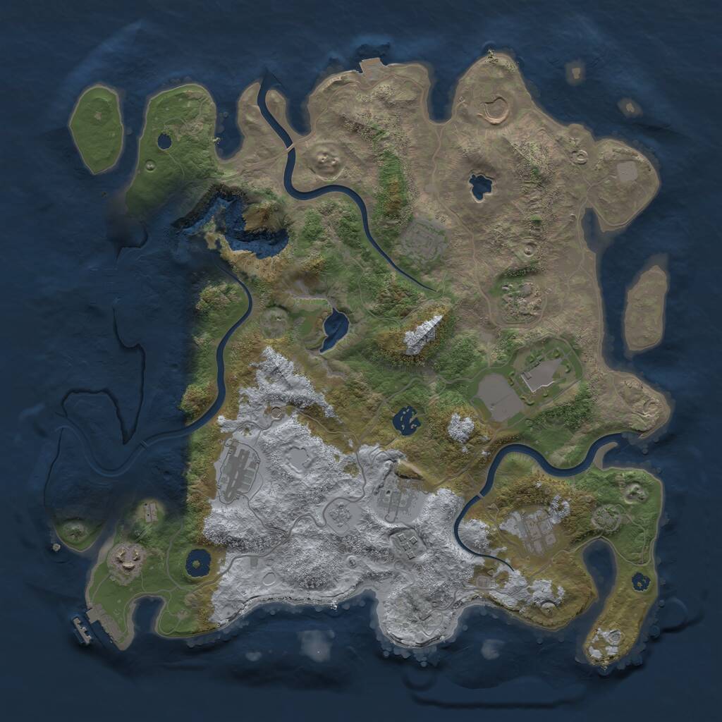 Rust Map: Procedural Map, Size: 4000, Seed: 4804952, 16 Monuments