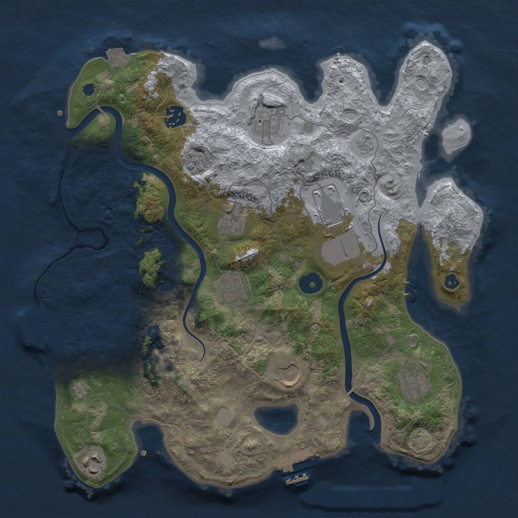 Rust Map: Procedural Map, Size: 3500, Seed: 472905465, 15 Monuments