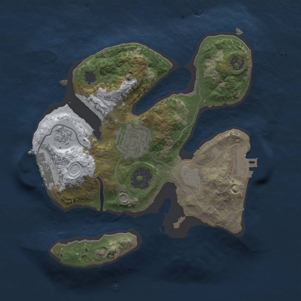Rust Map: Procedural Map, Size: 2048, Seed: 323443, 9 Monuments