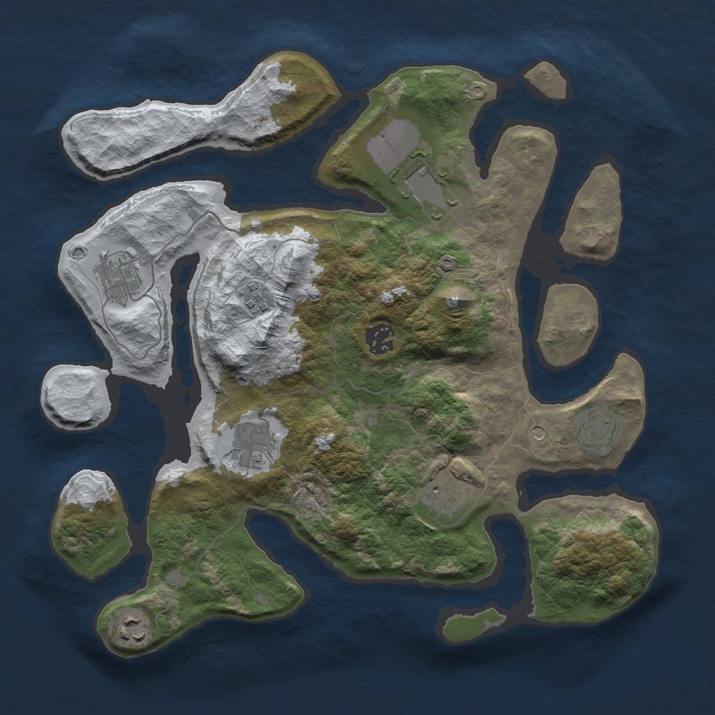 Rust Map: Barren, Size: 3500, Seed: 2003056, 11 Monuments