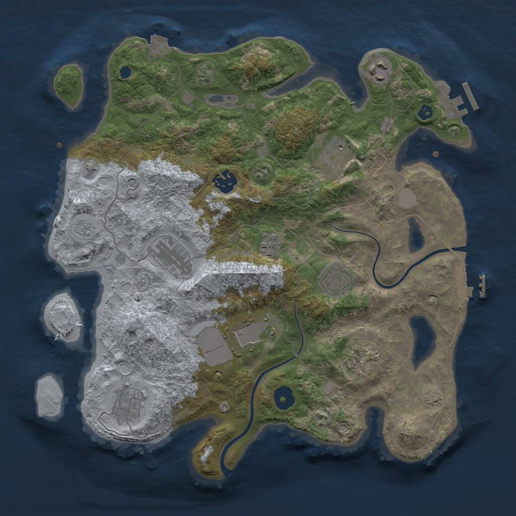 Rust Map: Procedural Map, Size: 3500, Seed: 815133, 15 Monuments
