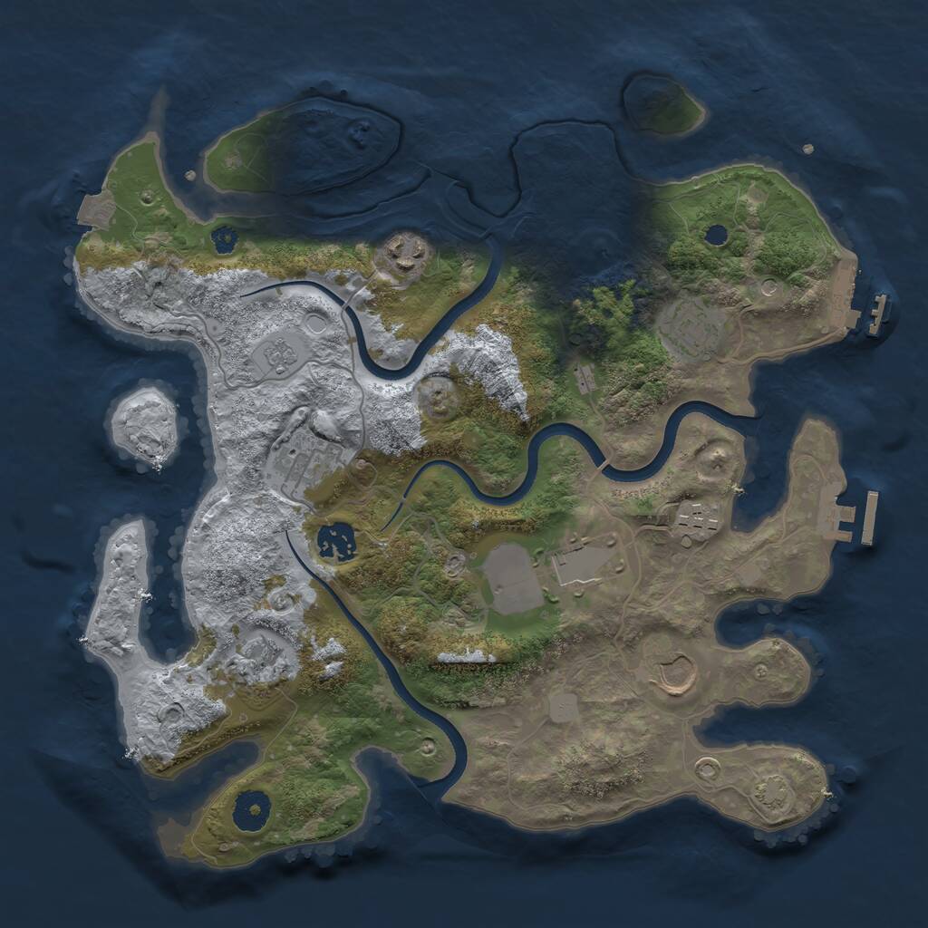 Rust Map: Procedural Map, Size: 3500, Seed: 2002426, 14 Monuments