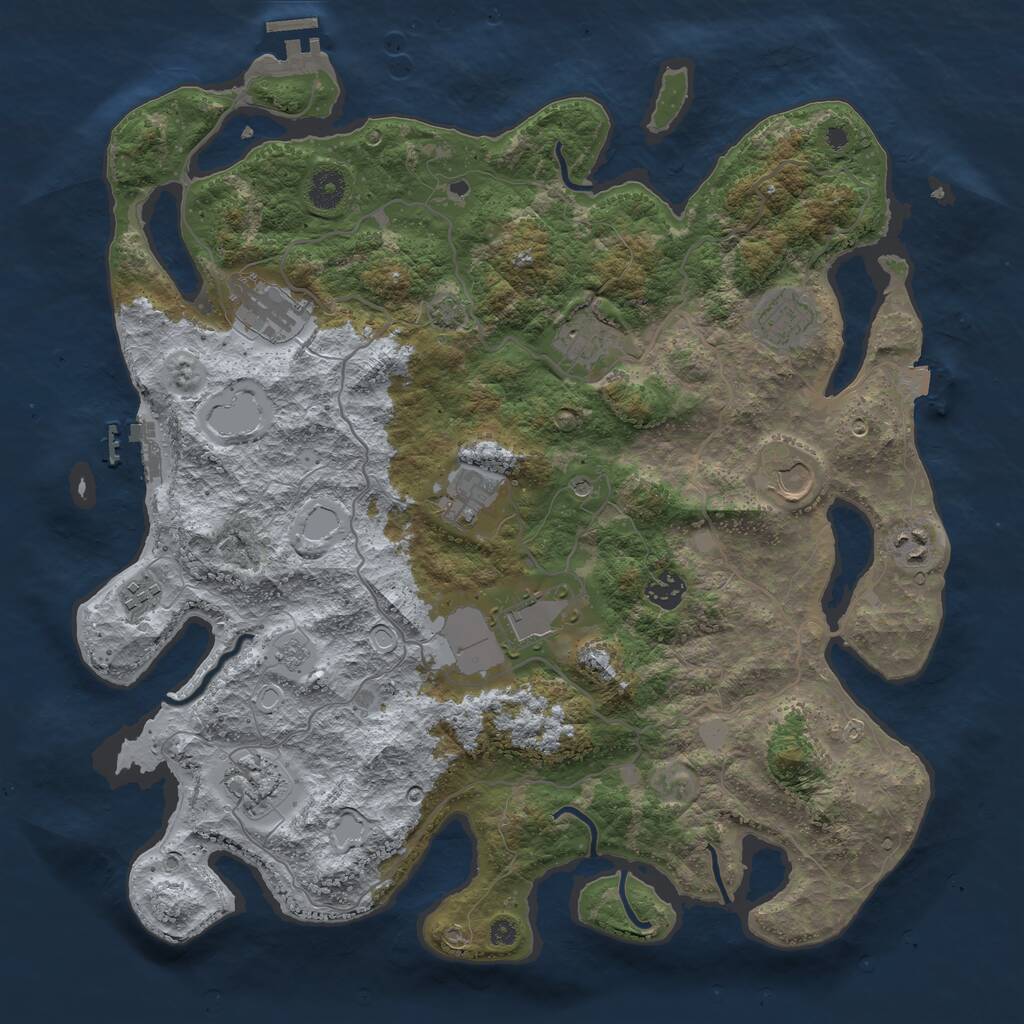Rust Map: Procedural Map, Size: 4000, Seed: 1298394266, 16 Monuments