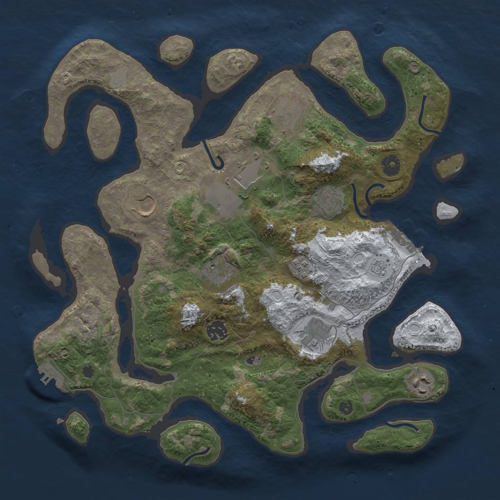 Rust Map: Procedural Map, Size: 3700, Seed: 5337348, 17 Monuments