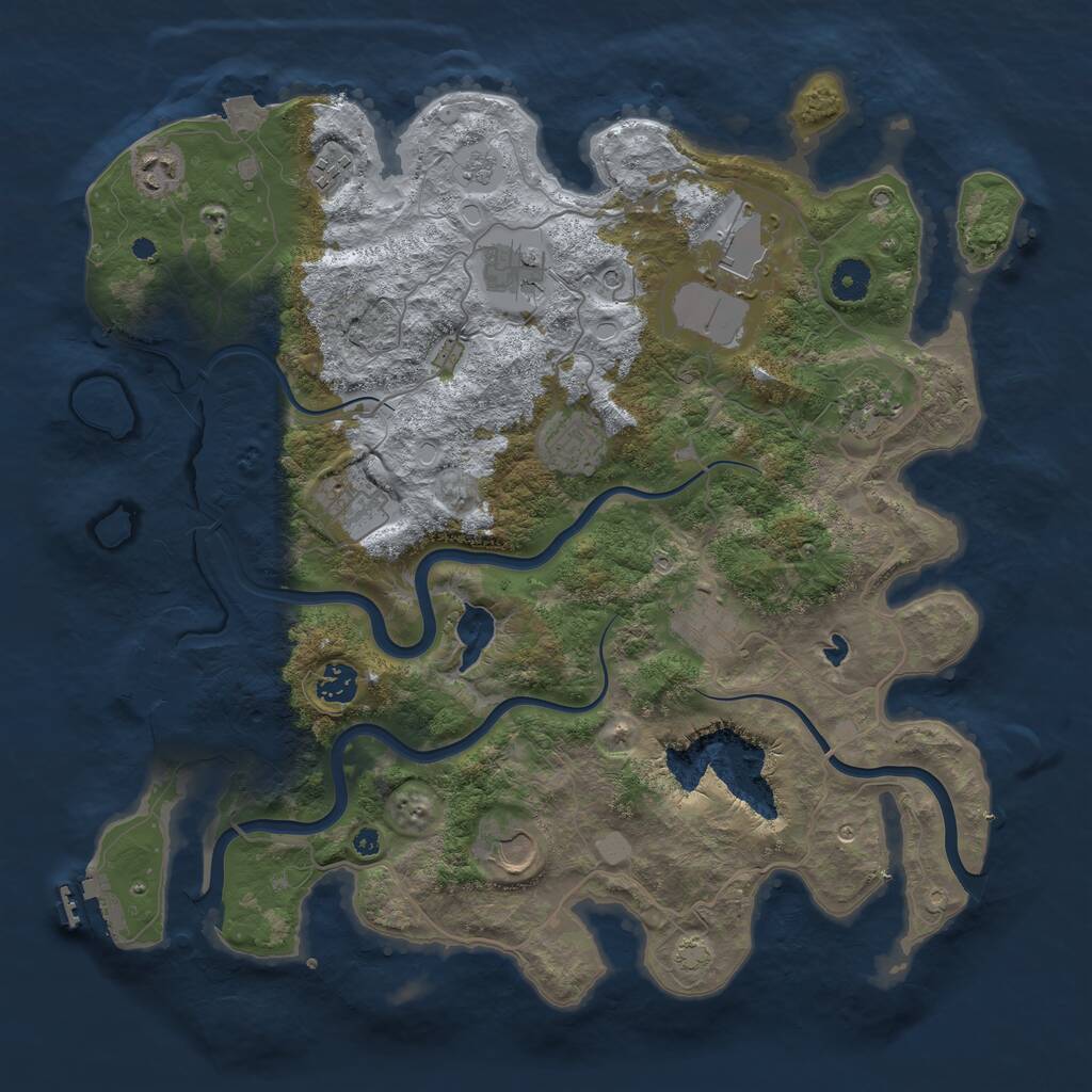 Rust Map: Procedural Map, Size: 4000, Seed: 22760511, 16 Monuments
