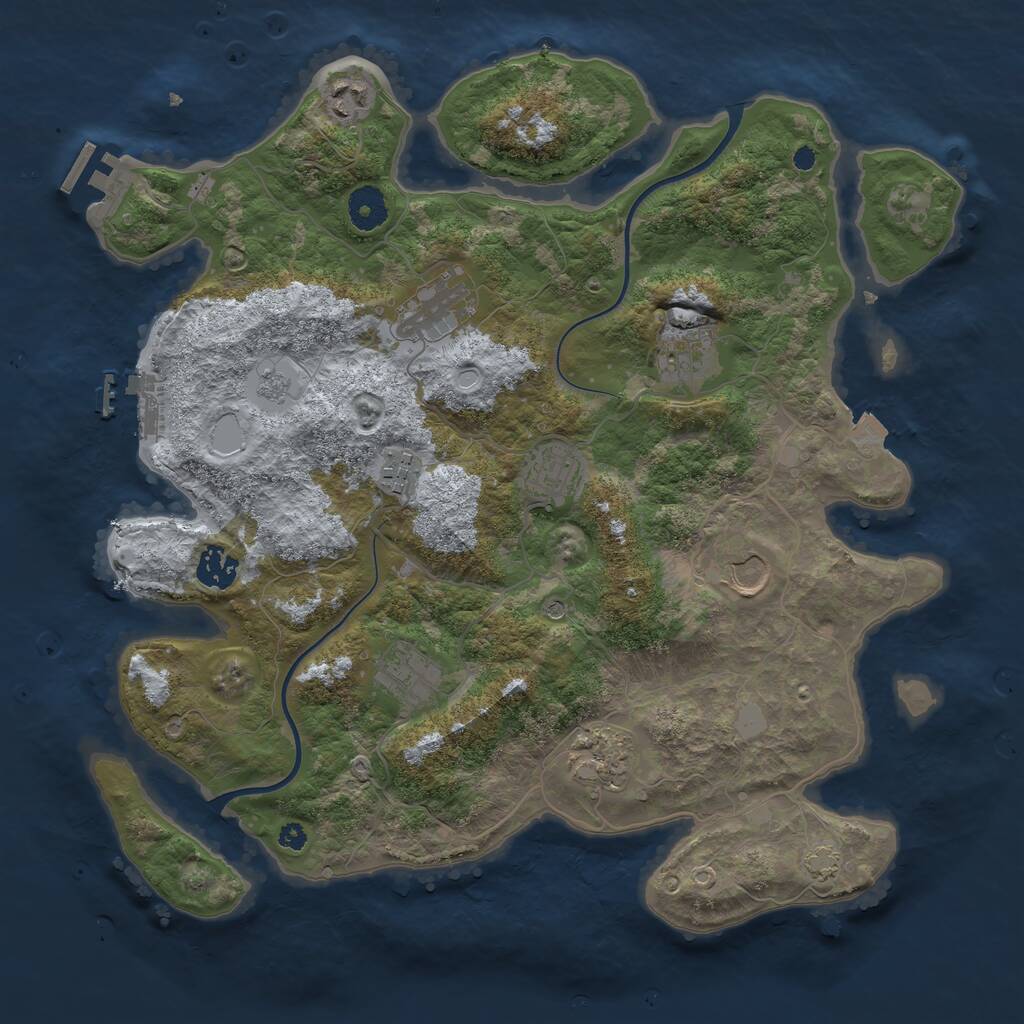 Rust Map: Procedural Map, Size: 3700, Seed: 1756242, 15 Monuments