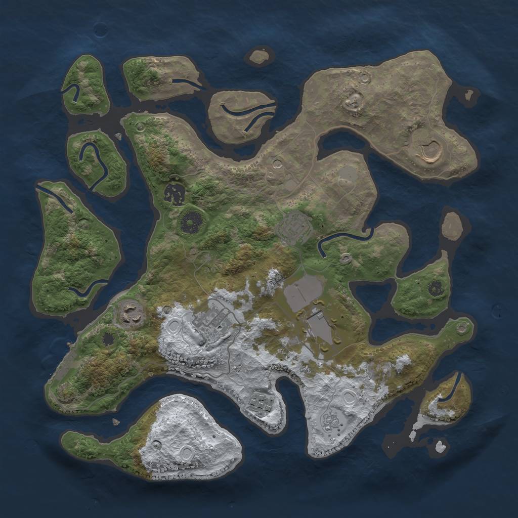 Rust Map: Procedural Map, Size: 3500, Seed: 5298339, 15 Monuments