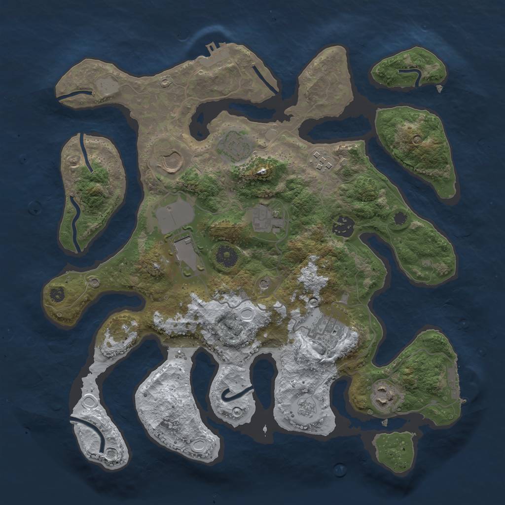Rust Map: Procedural Map, Size: 3500, Seed: 1967483, 17 Monuments