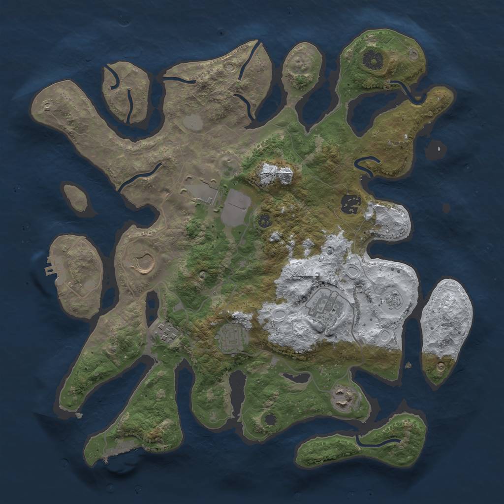 Rust Map: Procedural Map, Size: 3700, Seed: 3562352, 15 Monuments