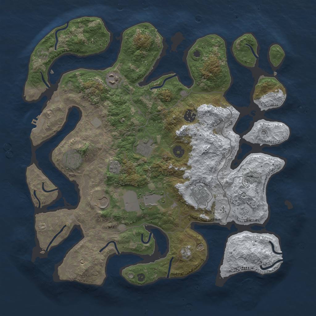 Rust Map: Procedural Map, Size: 4000, Seed: 3179001, 16 Monuments