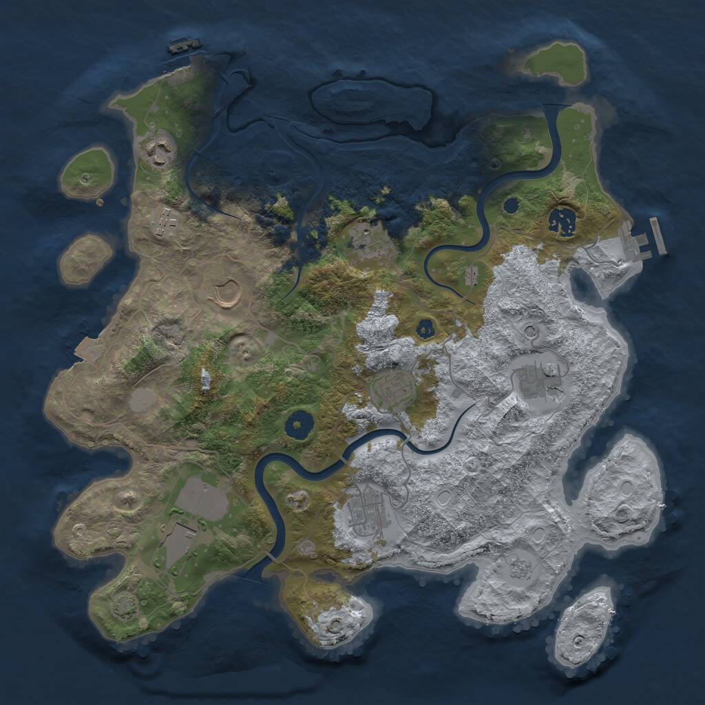 Rust Map: Procedural Map, Size: 3700, Seed: 1619364, 15 Monuments