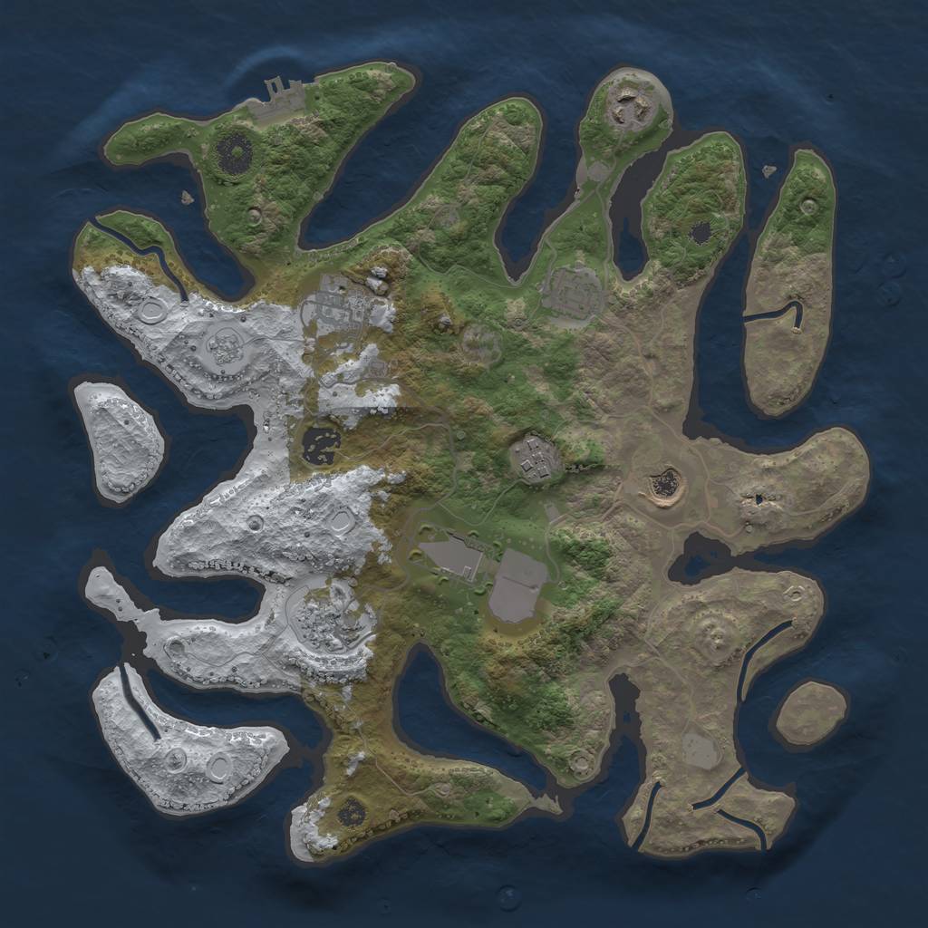 Rust Map: Procedural Map, Size: 3500, Seed: 5766255, 15 Monuments