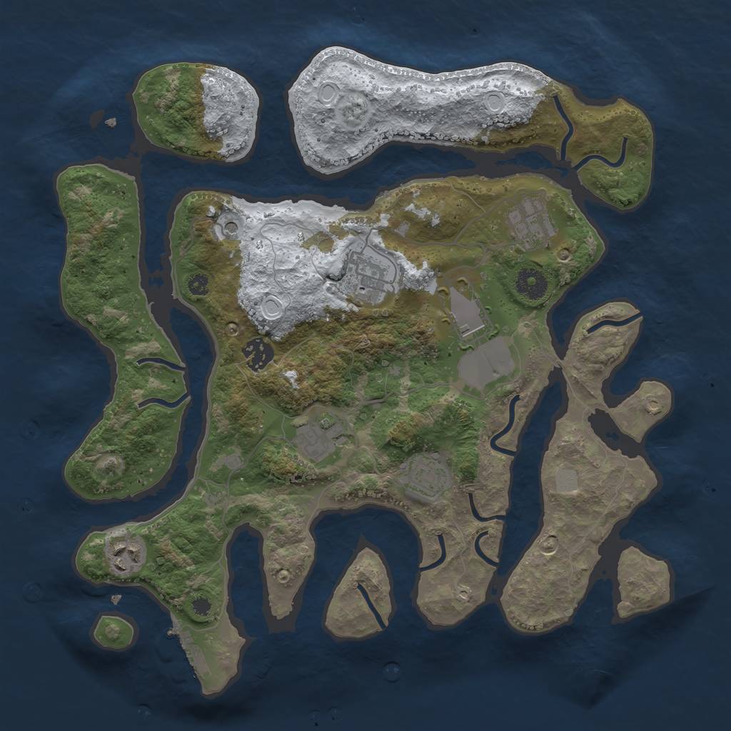 Rust Map: Procedural Map, Size: 3500, Seed: 2020900, 14 Monuments