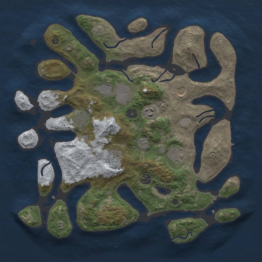 Rust Map: Procedural Map, Size: 3700, Seed: 660933, 15 Monuments