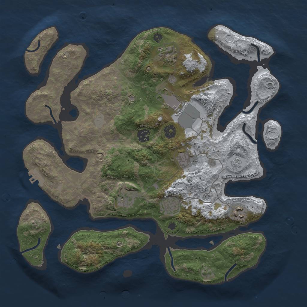 Rust Map: Procedural Map, Size: 3500, Seed: 3491867, 15 Monuments