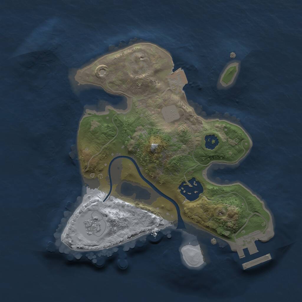 Rust Map: Procedural Map, Size: 2048, Seed: 2706612, 4 Monuments