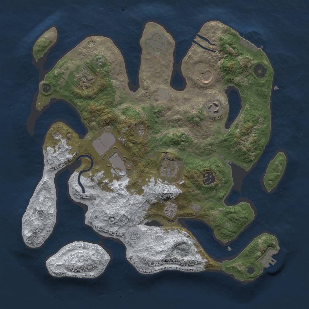 Rust Map: Procedural Map, Size: 3500, Seed: 2825320, 17 Monuments