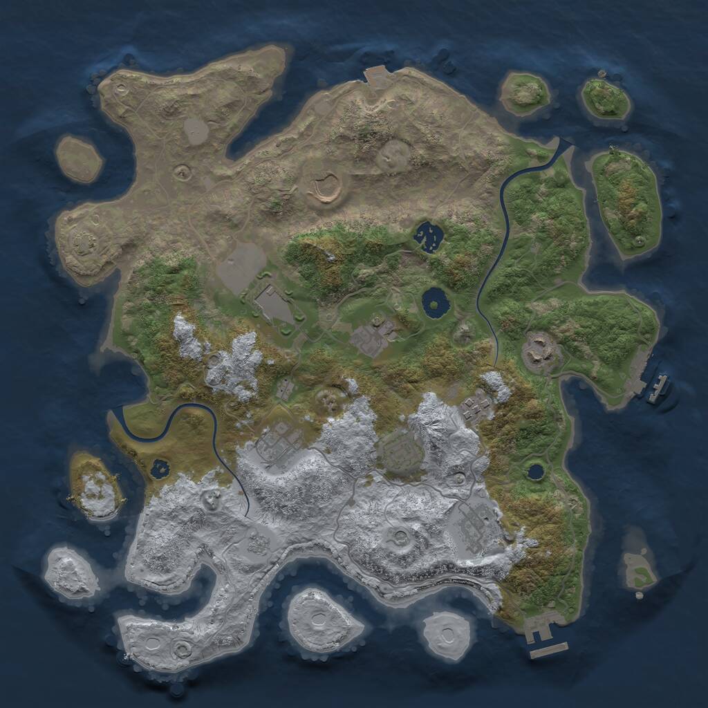 Rust Map: Procedural Map, Size: 3700, Seed: 554168, 15 Monuments