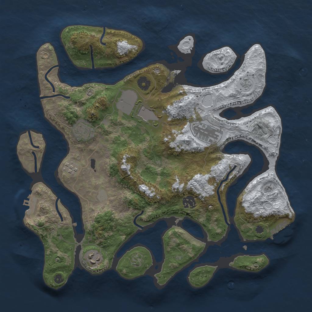Rust Map: Procedural Map, Size: 3500, Seed: 5711130, 15 Monuments