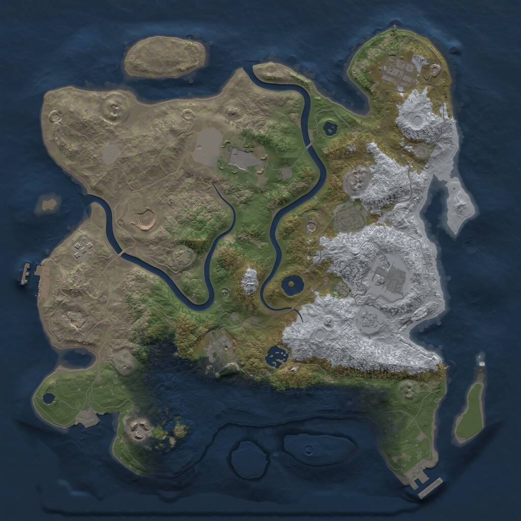 Rust Map: Procedural Map, Size: 3700, Seed: 4400491, 15 Monuments