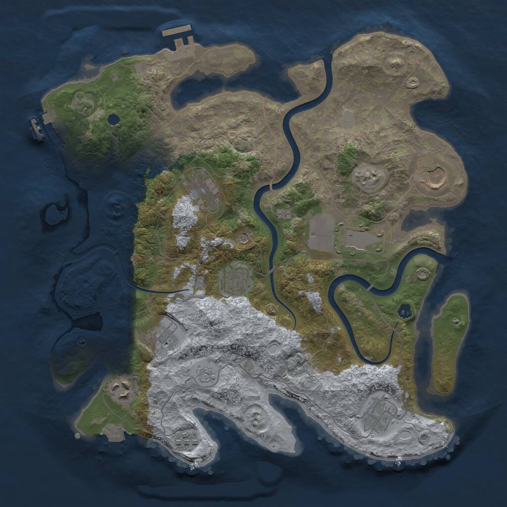 Rust Map: Procedural Map, Size: 3500, Seed: 1561132, 14 Monuments