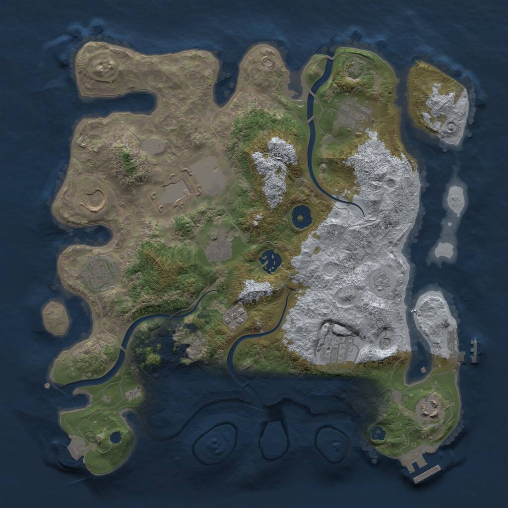 Rust Map: Procedural Map, Size: 3500, Seed: 127150, 15 Monuments