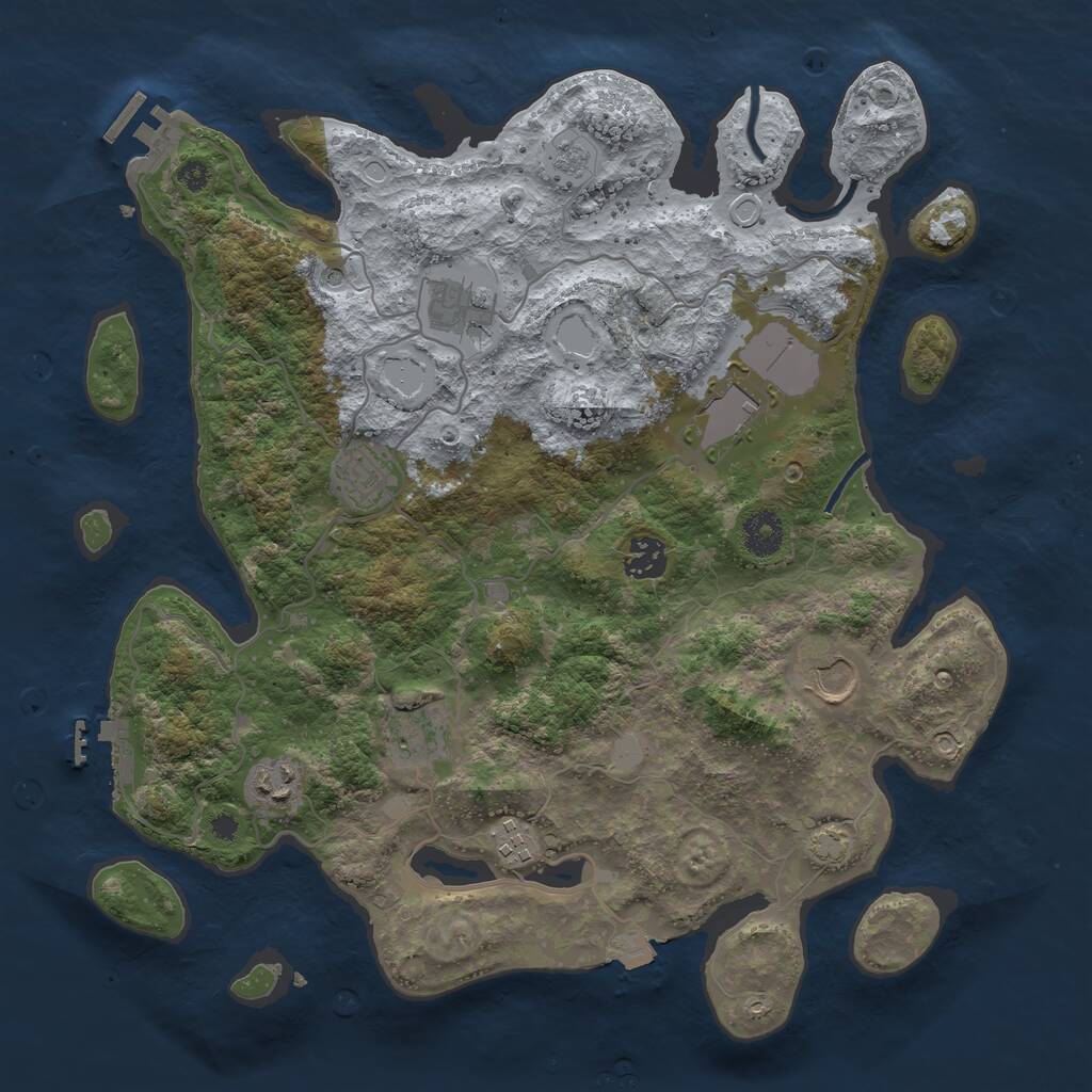 Rust Map: Procedural Map, Size: 3700, Seed: 5090221, 14 Monuments
