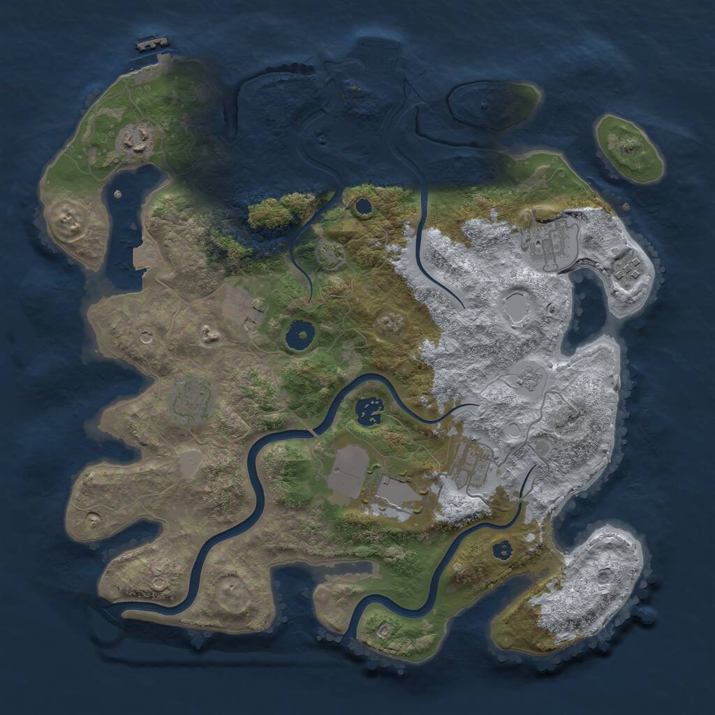 Rust Map: Procedural Map, Size: 3700, Seed: 1014522, 14 Monuments