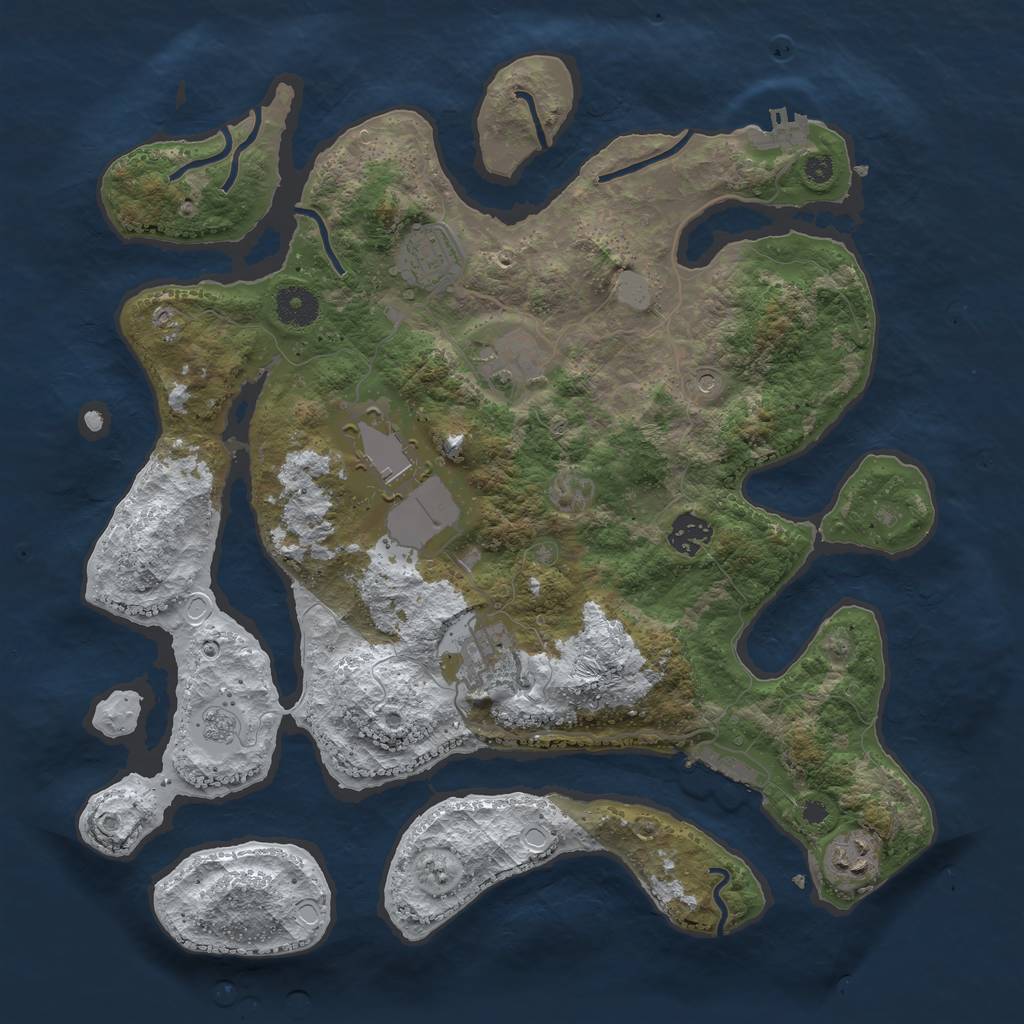 Rust Map: Procedural Map, Size: 3700, Seed: 4886572, 15 Monuments